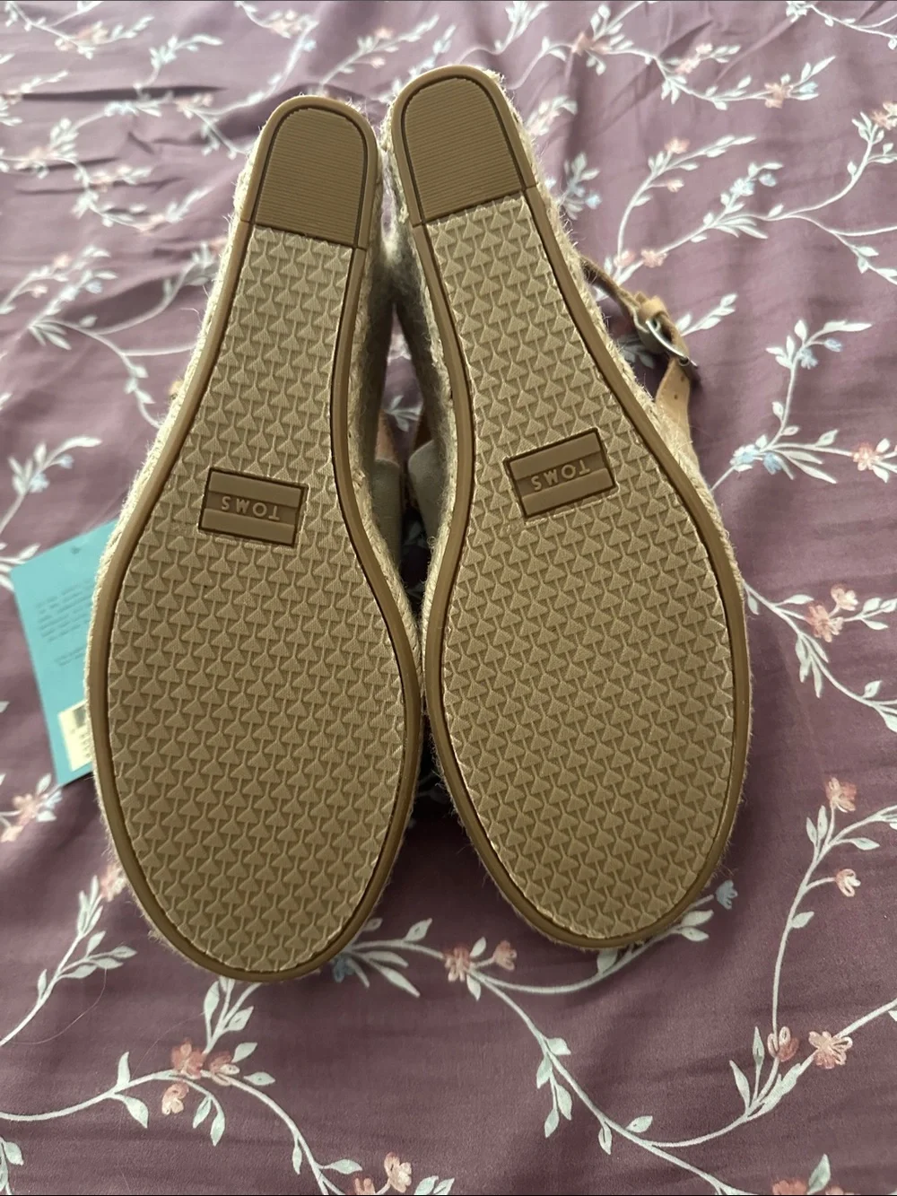 TOMS Natural Canvas Espadrille Slingback Sandals